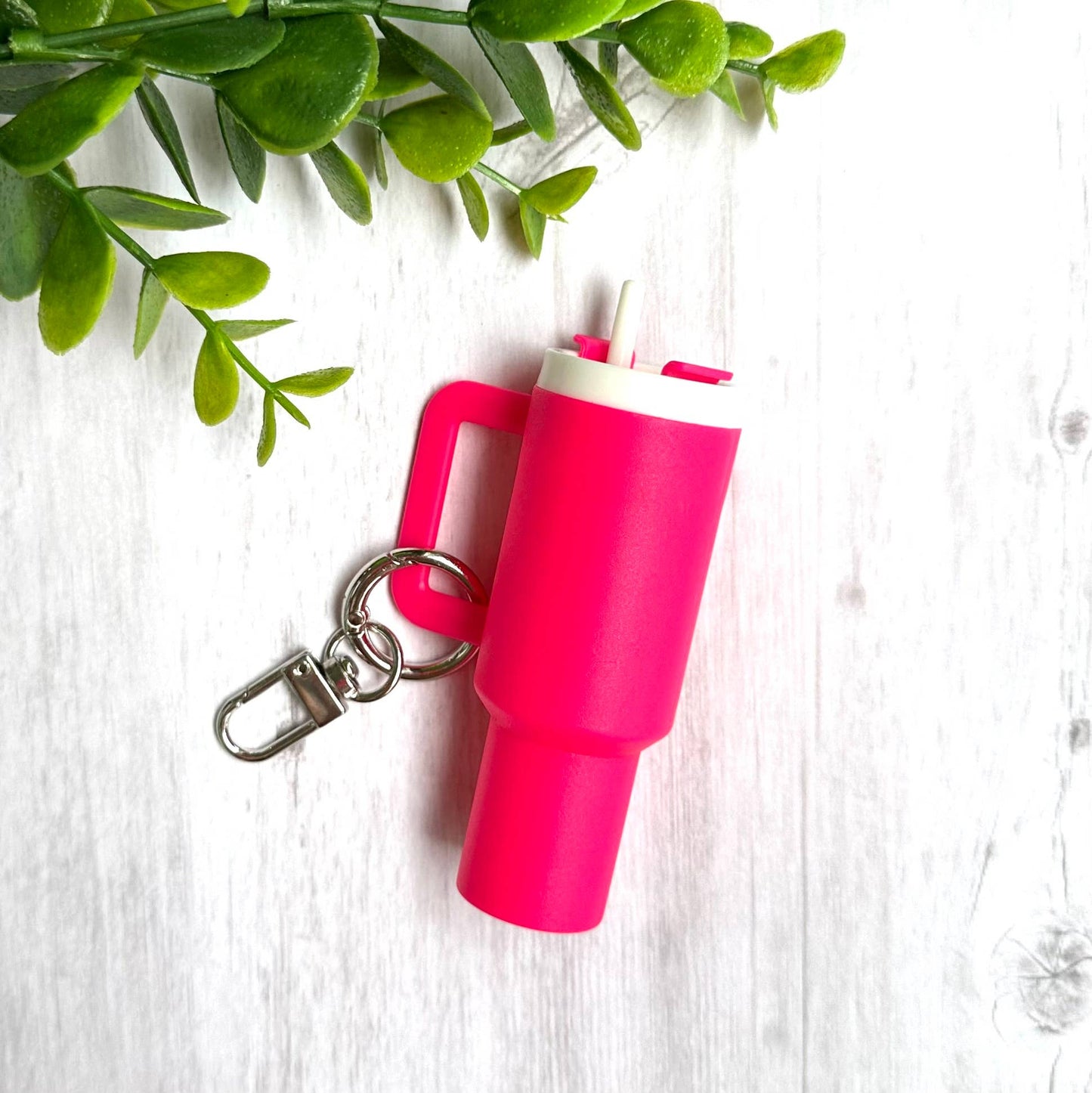 Mini Tumbler Keychain Carry Storage Container Hot Pink