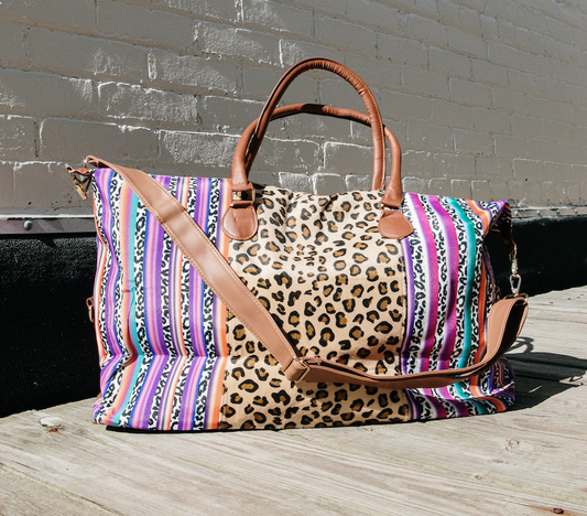 Leopard Stripe Travel Bag