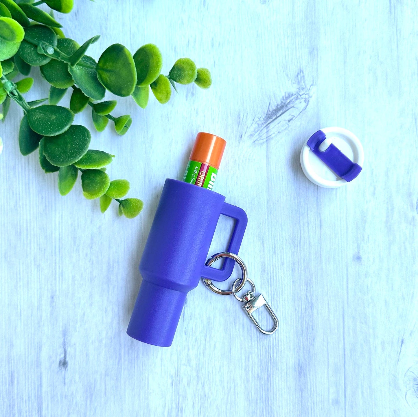 Mini Tumbler Keychain Carry Storage Container Purple