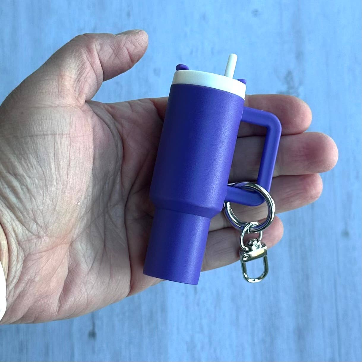 Mini Tumbler Keychain Carry Storage Container Purple