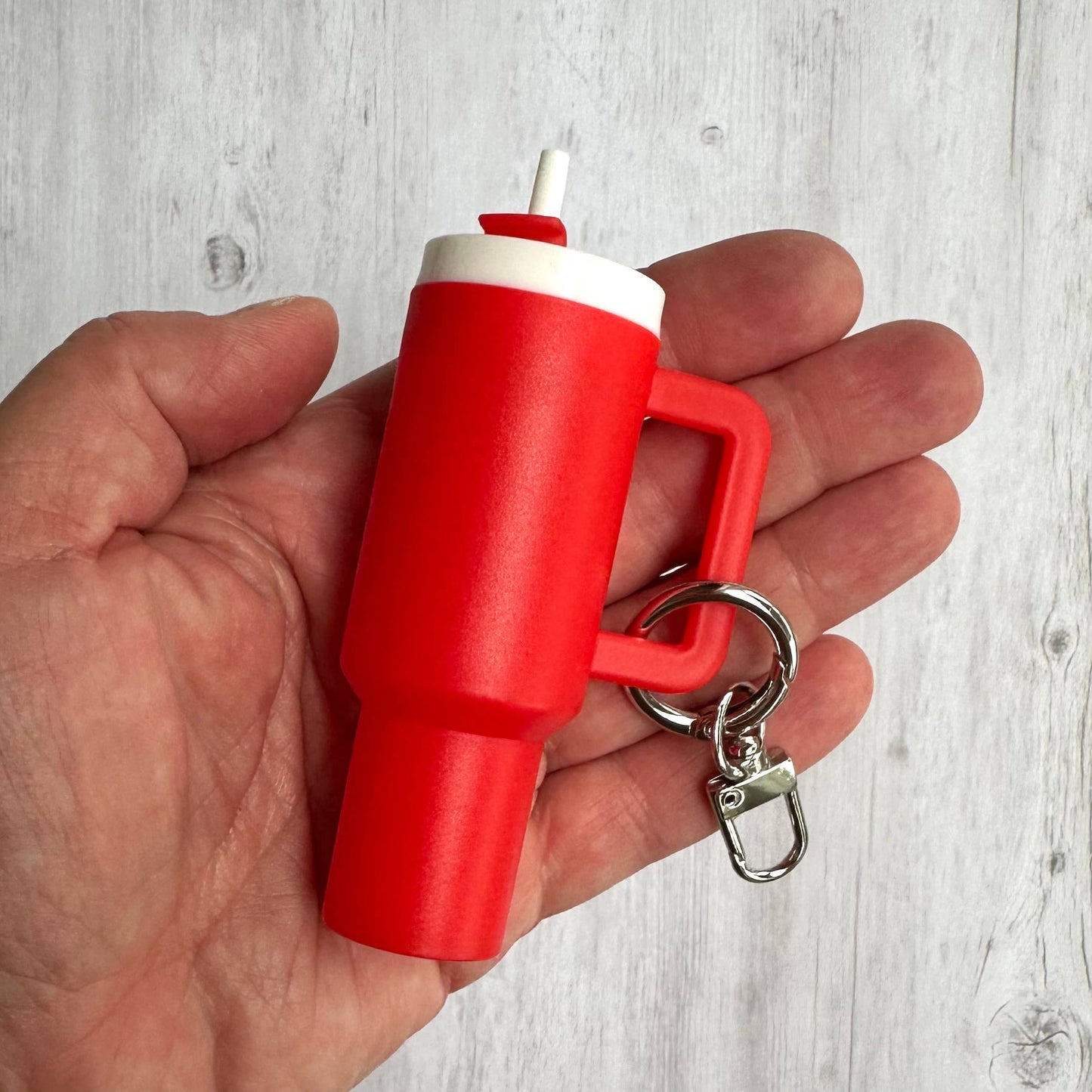 Mini Tumbler Keychain Carry Storage Container Red
