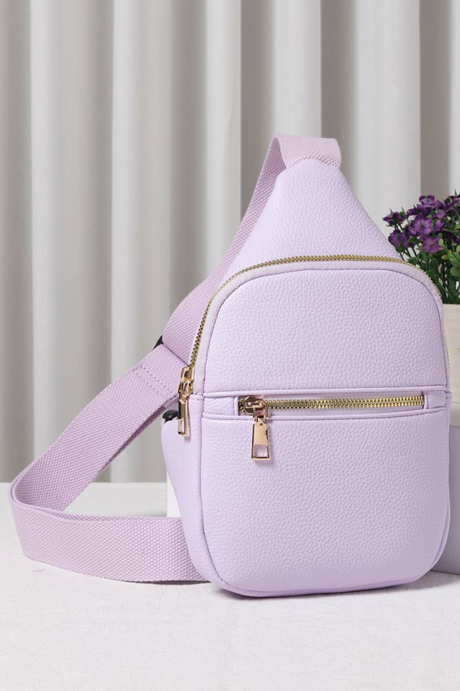 Solid PU Sling Bag