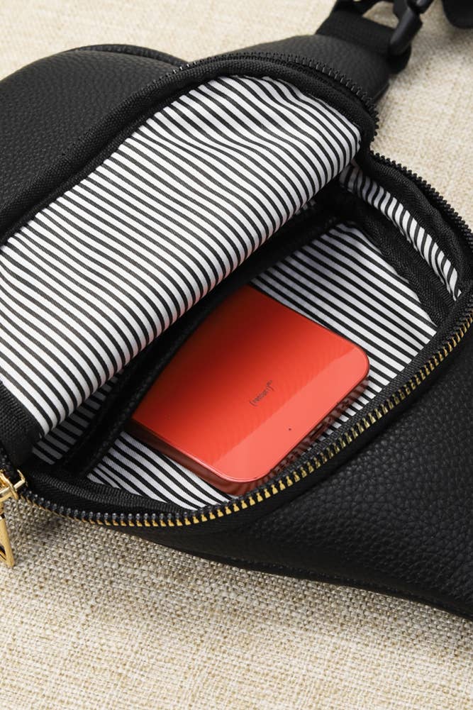 Solid PU Sling Bag