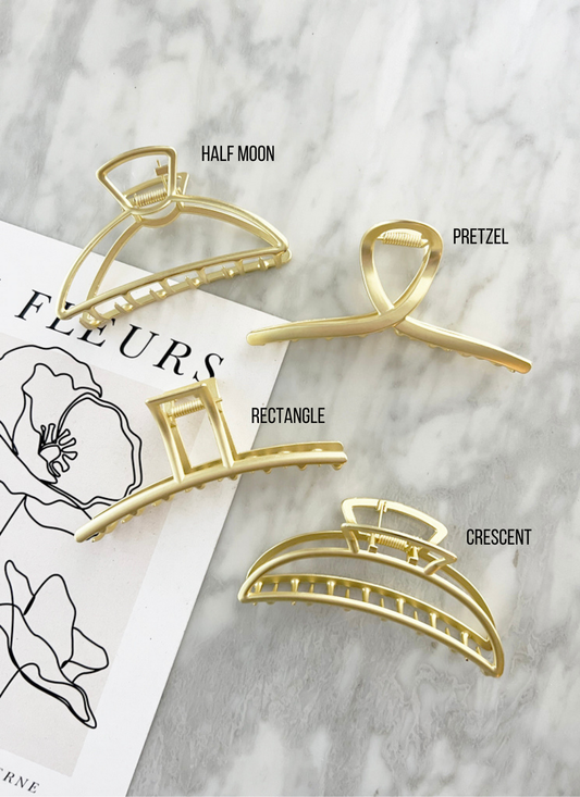 Matte Gold Hair Clips, Hair Claw