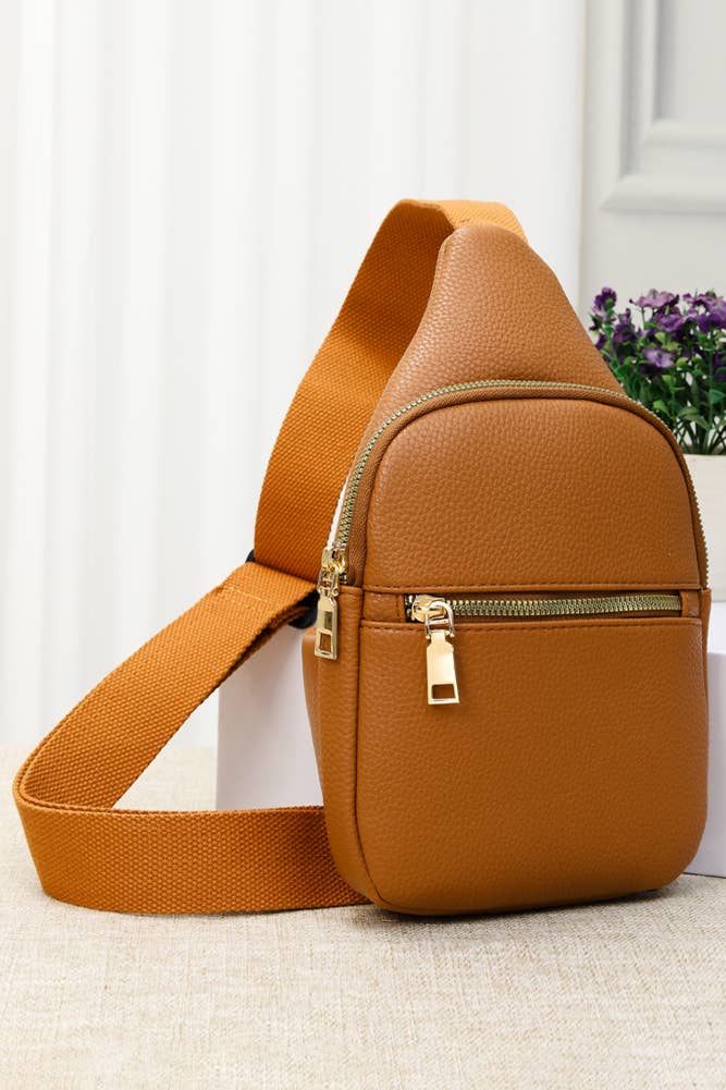 Solid PU Sling Bag
