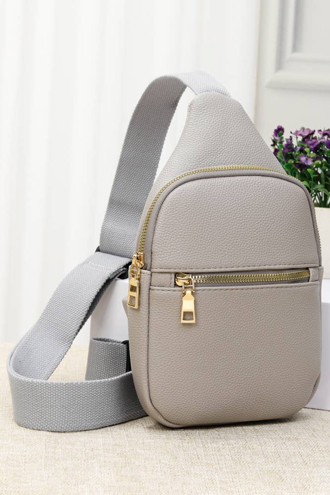 Solid PU Sling Bag