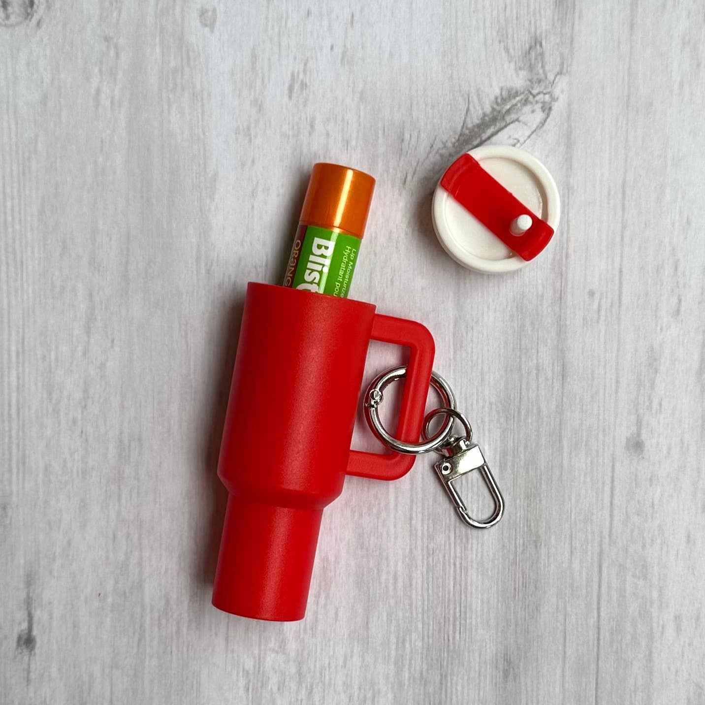Mini Tumbler Keychain Carry Storage Container Red