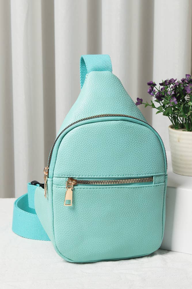 Solid PU Sling Bag