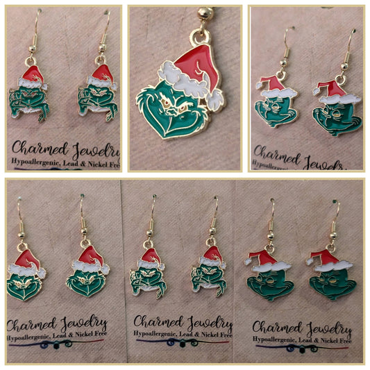 Limited Edition Grinch Inspired Christmas Earrings