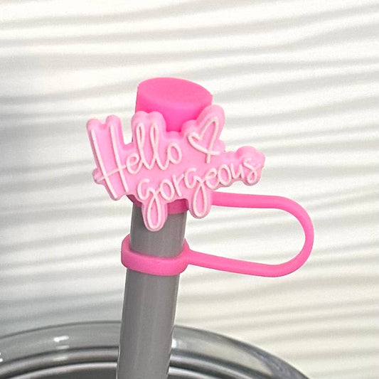 Straw Cover Hello Gorgeous Valentine's Accessory 10mm