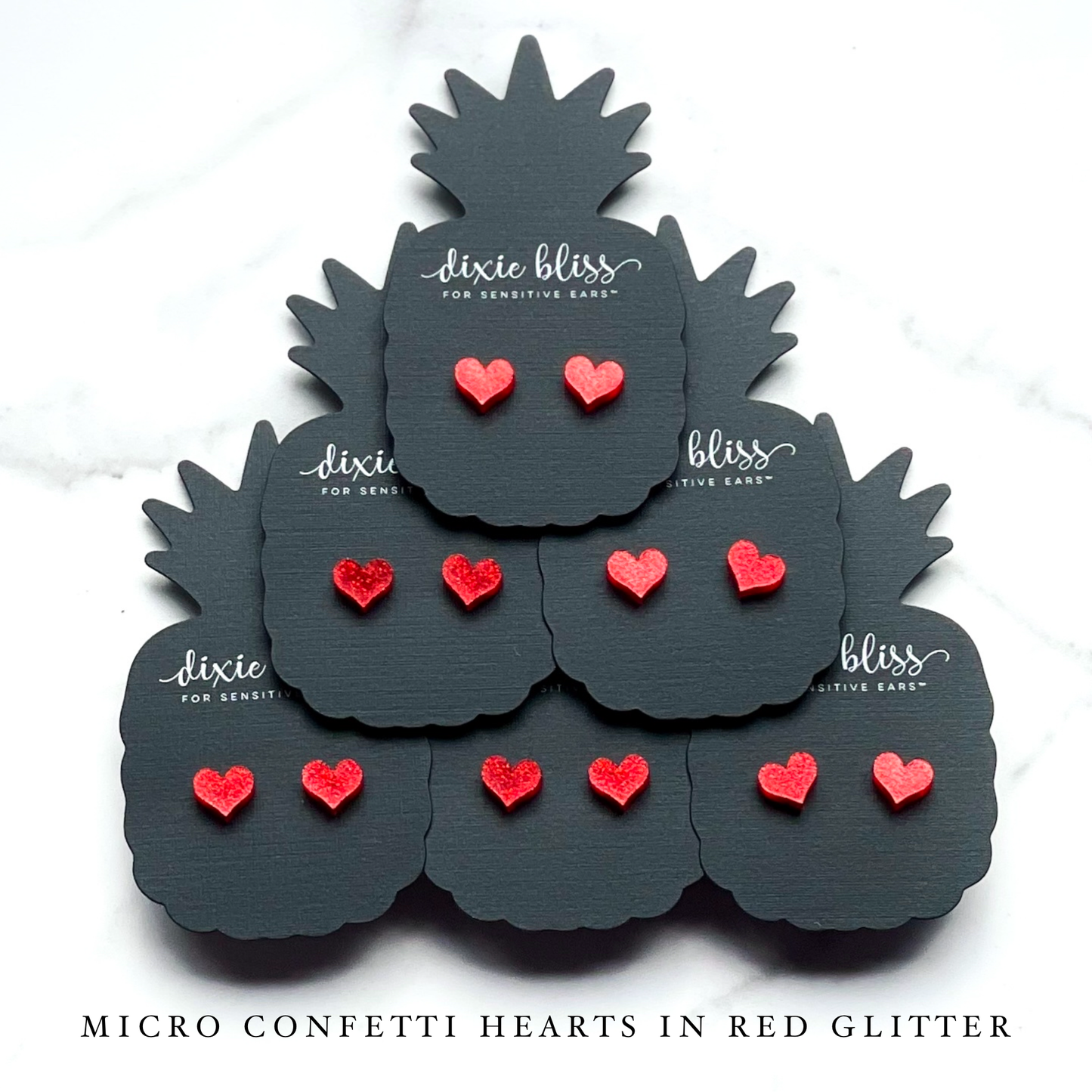 Micro Confetti Hearts in Red Glitter