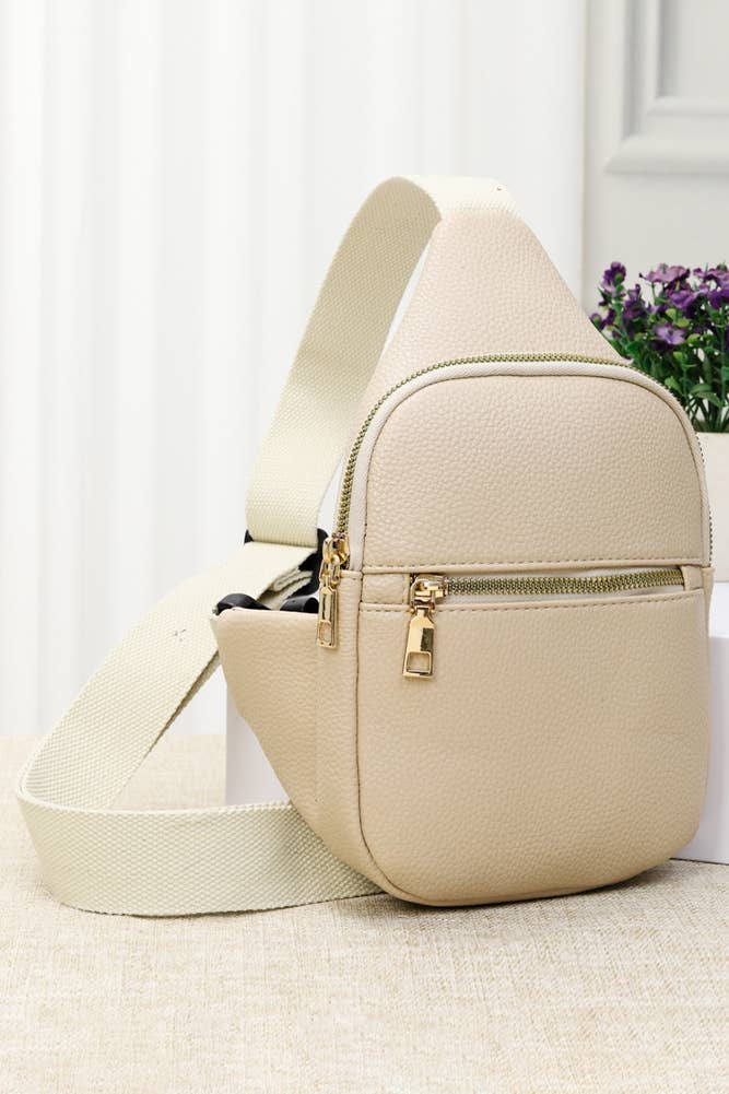 Solid PU Sling Bag