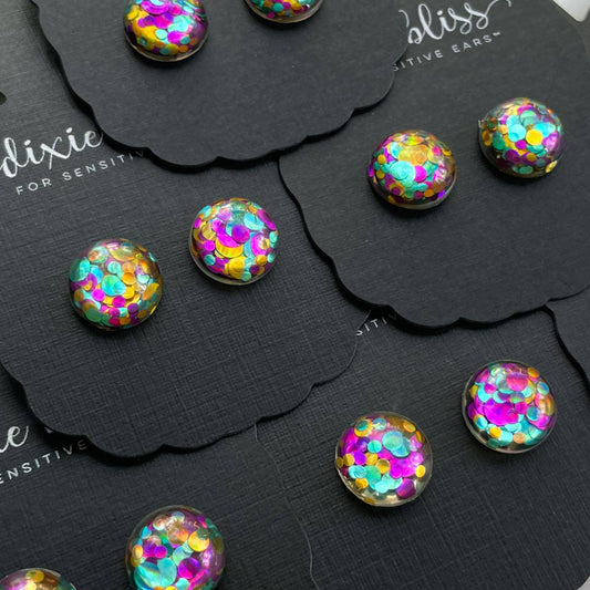 Mardi Gras Confetti Earrings